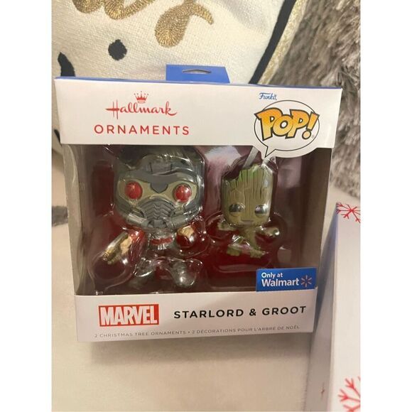 Nip nwt hallmark x marvel & Funco pop guardians of the galaxy  ornaments - Picture 1 of 2
